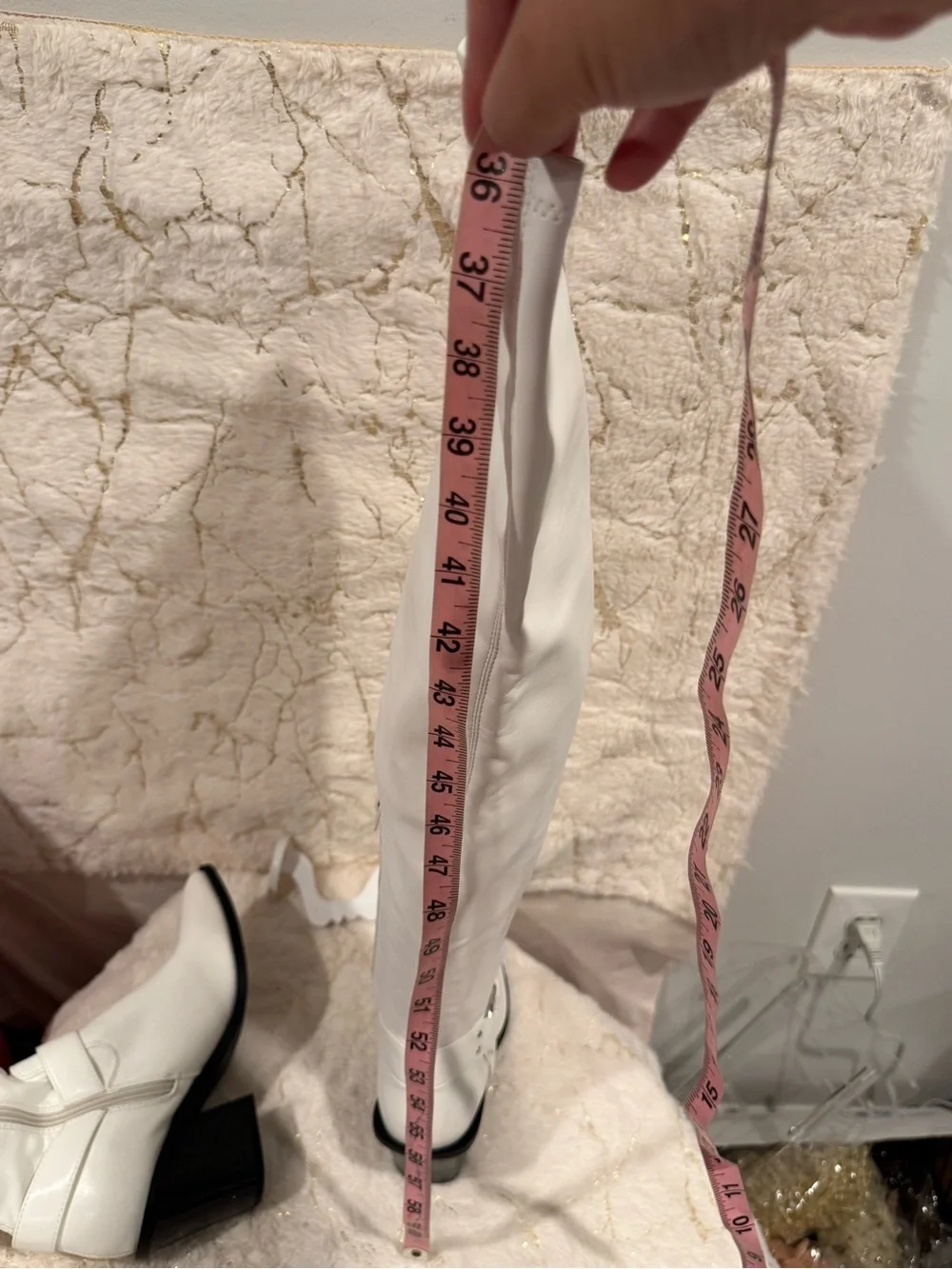 White Pointed Over-the-Knee Women's Boots